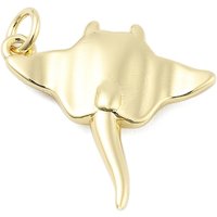 Manta Ray Charms - Brass Pendants with 18K Gold Plating