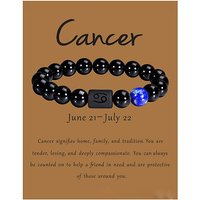 Bracelet Élastique en Lapis Lazuli avec Agate Noire - Cancer