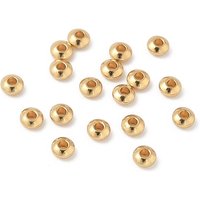 Perles Intercalaires en Acier Inoxydable 304, Plaquées Or 18K — Perles à bijoux