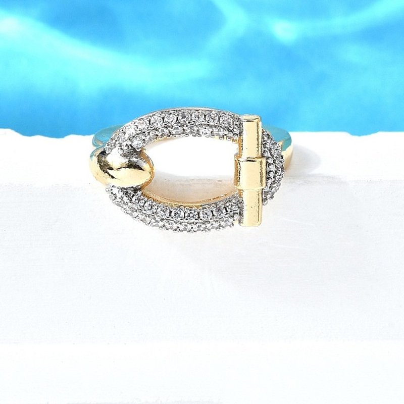 Bagues à Manchette en Laiton avec Zircon Cubique Micro Pave - Plaquées Or et Platine — Bijoux fantaisie