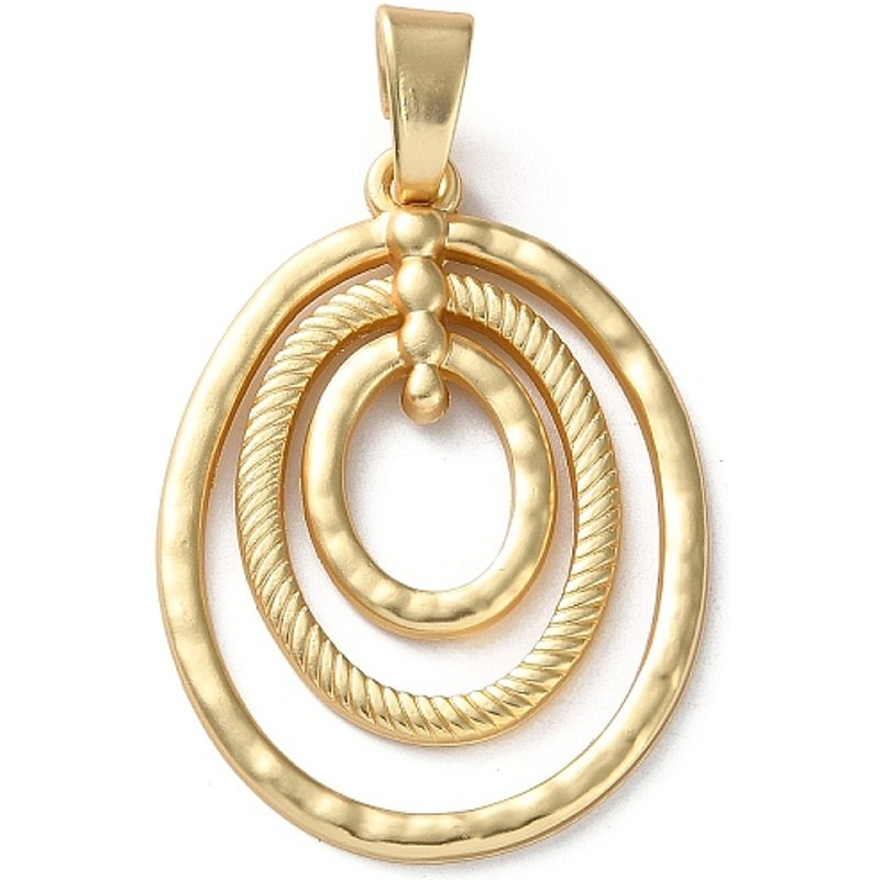 Pendants en alliage ovales en or mat, sans plomb ni nickel — Breloques et pendentifs