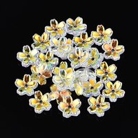 Capsules de Perles en Verre Électroplaqué Transparent, Fleur à 5 Pétales, AB Clair — Perles à bijoux