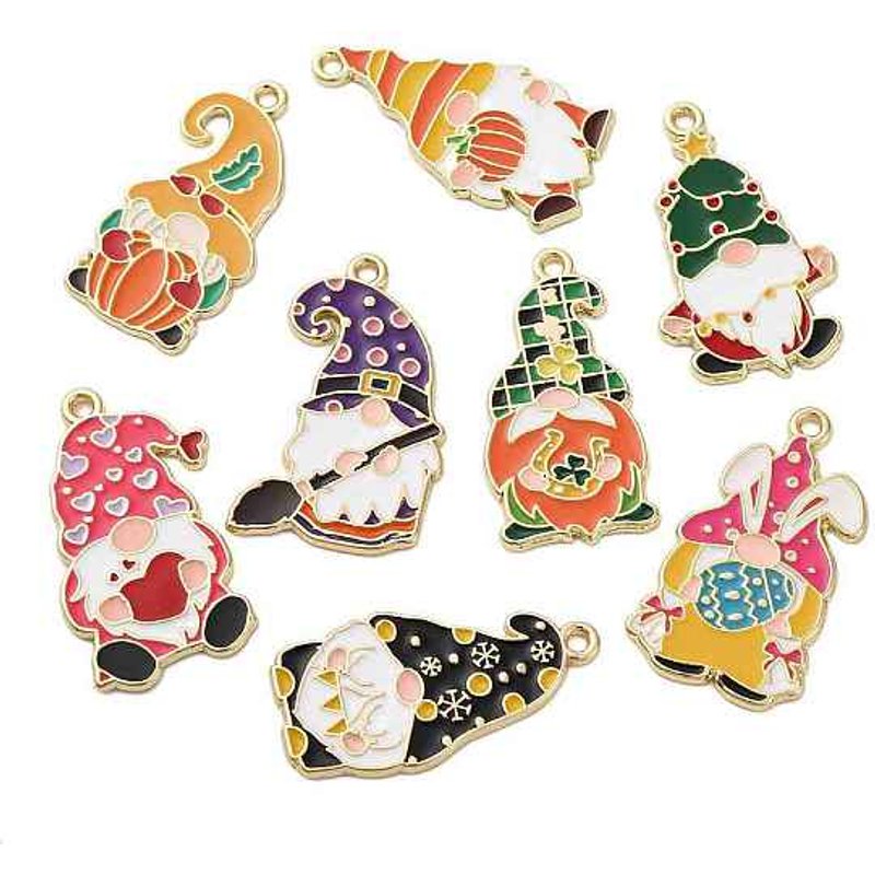 Alloy Enamel Gnome Charm Pendant, Cadmium, Nickel, and Lead Free — Charms & Pendants