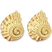 304 Stainless Steel Conch Charm Pendant, 18K Gold Plated