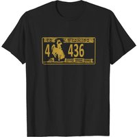 T-shirt Plaque d'Immatriculation du Wyoming pour Hommes - Noir