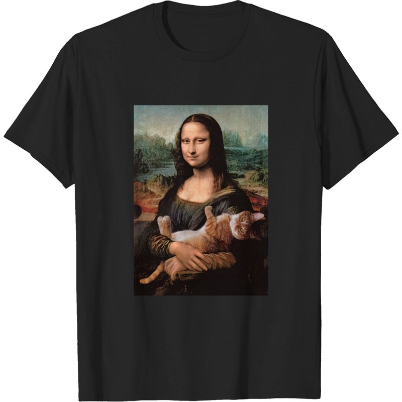 Mona Lisa et son chat - T-shirt pour hommes Mona Lisa Smile