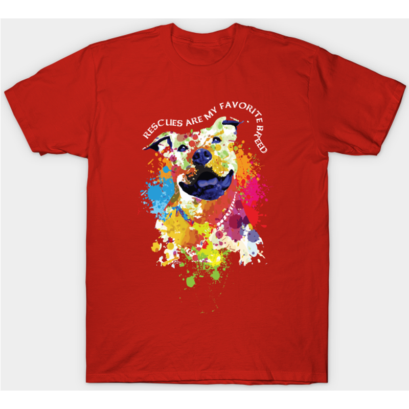 T-shirt pour hommes Rescues Are My Favorite Breed Pitbull — T-shirts pour hommes