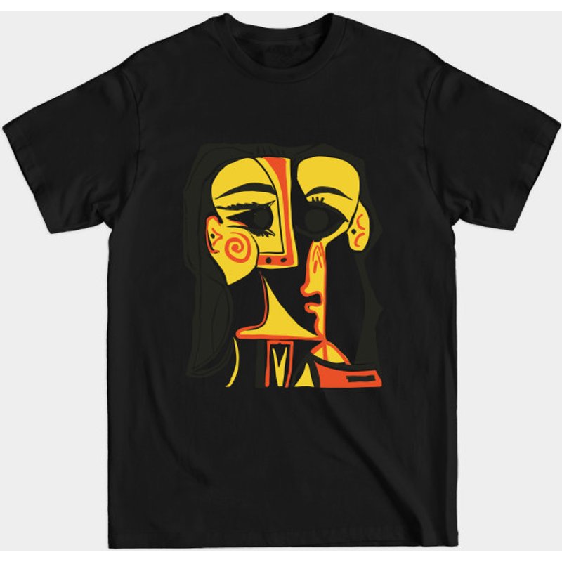 Picasso - Woman's Head #1 T-Shirt for Men in Black — Mens T Shirts