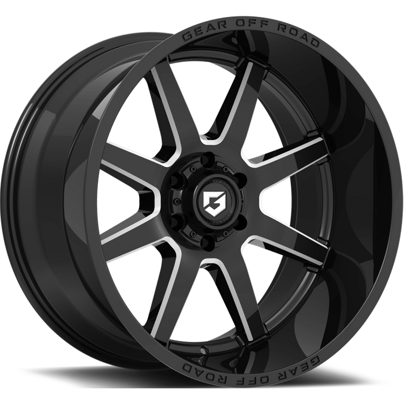 Gear Off Road 762BM Pivot Black Milled Wheels - 20x10 -6x139.7 — Wheels & Rims