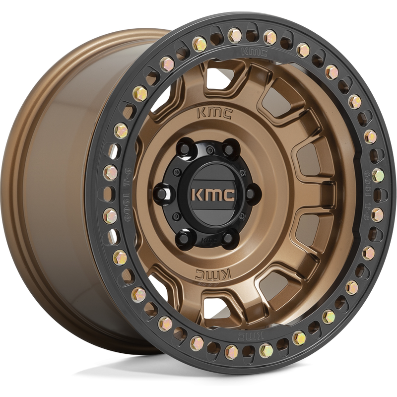 KMC KM236 Tank Beadlock Bronze 17x9 Rims 5x127 Bolt Pattern -15 Offset — Wheels & Rims