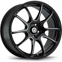 Konig 24B Illusion Black Milled Wheels - 17x7 - 4x100 - 40 Offset