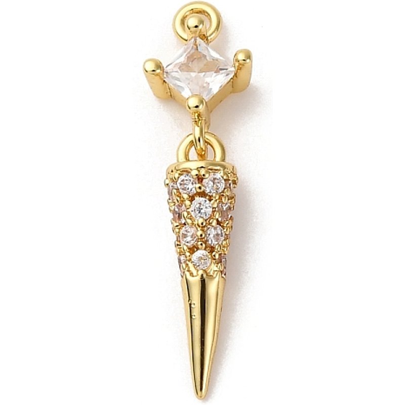 Pendentif en Zircon Cubique Micro Pave en Laiton, Plaqué Or 18K — Breloques et pendentifs
