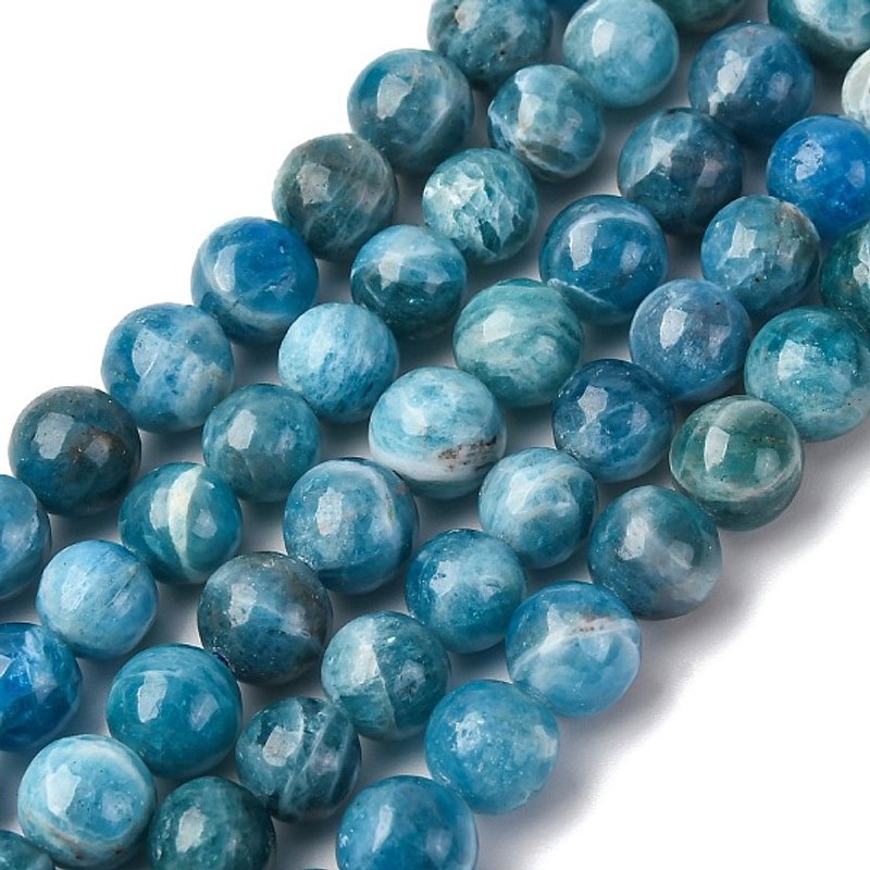 Brins de perles d'apatite naturelle ronde, 8mm, 49pcs, 14.96 pouces — Perles à bijoux