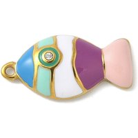 Pendentif en Émail de Poisson en Acier Inoxydable 304 avec Rhinestones — Breloques et pendentifs