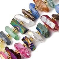 Brins de perles en cristal de quartz naturel électroplaqué avec perles de semence — Perles à bijoux