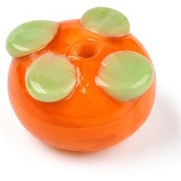 Handmade Lampwork Beads, Persimmon, Dark Orange, 15x10mm — Jewelry Beads