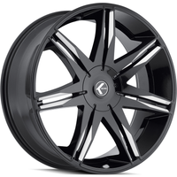 Roues Kraze KR143 Epic Milled Noir Brillant - 24x9.5 - 5x127