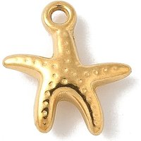 Charm en Acier Inoxydable 304, Plaqué Or 18K, Étoile de Mer, 13x11mm — Breloques et pendentifs