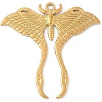 Pendentif Moth en Acier Inoxydable 304 avec Plaquage en Or 18K — Breloques et pendentifs
