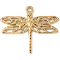 Pendentif Libellule en Acier Inoxydable 304, Charm en Or 18K — Breloques et pendentifs