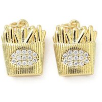 Pendentif en Zircon Cubique Micro Pave en Laiton, Frites avec Anneau de Saut — Breloques et pendentifs