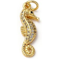 Pendentif en laiton micro pave zircon cubique en forme d'hippocampe avec anneau — Breloques et pendentifs