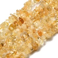 Brins de perles en citrine naturelle, jaune, forme chip, 32 pouces — Perles à bijoux