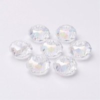 Glass European Rondelle Beads, Large Hole, Clear, 14x8mm — Jewelry Beads