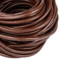 Fil à perles en cuir, cuir de vache, brun saddle, 3mm, 100m — Chaînes, fils et cordons