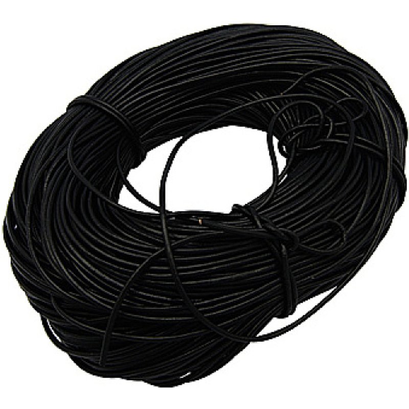 Corde en cuir de vachette de 100M, noire, 4mm d'épaisseur — Chaînes, fils et cordons