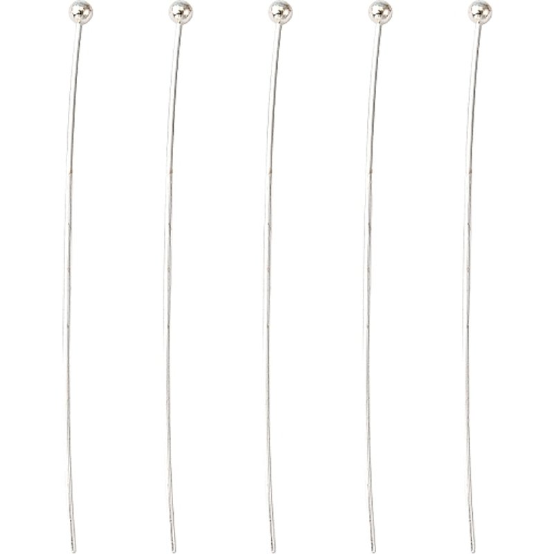 Épingles à tête ronde en laiton, sans plomb, sans nickel, plaquées argent — Accessoires pour bijoux