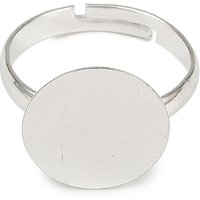 Bases de bague en laiton, ajustables, plaquées argent, 14mm — Accessoires pour bijoux