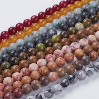 Natural Mixed Gemstone and Dyed Jade Beads Strands, 8mm, 49pcs — Jewelry Beads