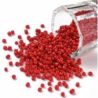 Baking Paint Glass Seed Beads, Red, 1.5-2mm, Hole: 0.5-1mm — Jewelry Beads
