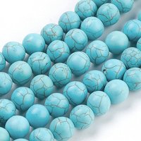 Synthetic Turquoise Beads Strands, Round, 10mm, 40pcs — Jewelry Beads