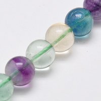 Natural Fluorite Beads Strands, Grade AB, Round, 6mm, 60pcs — Jewelry Beads