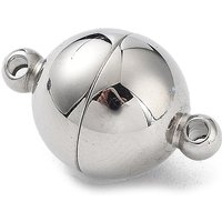 Clips magnétiques en acier inoxydable 304 avec boucles, ronds, 15x10mm — Accessoires pour bijoux