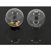 Perles en verre soufflé à deux trous, rondes, claires, 30mm