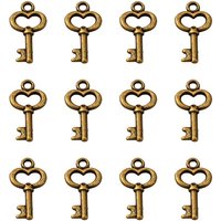 Tibetan Style Skeleton Key Alloy Pendant in Antique Bronze