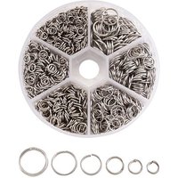 1600 anneaux ouverts en fer pour la fabrication de bijoux et accessoires de porte-clés