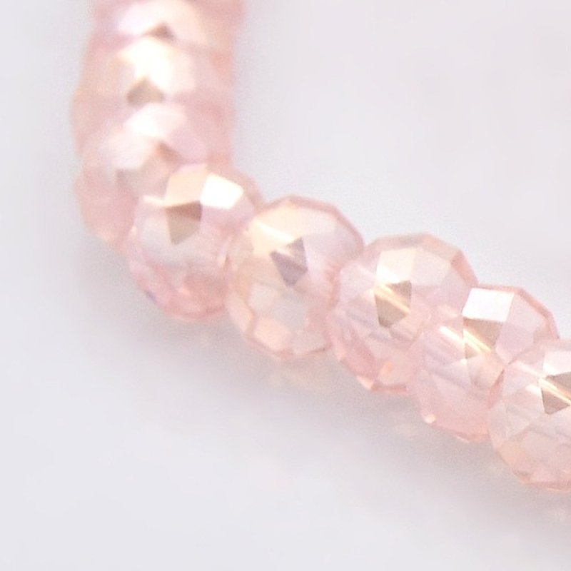 Brins de perles en verre rondelles plaquées couleur AB - Lavande Blush, 6x4mm — Perles à bijoux