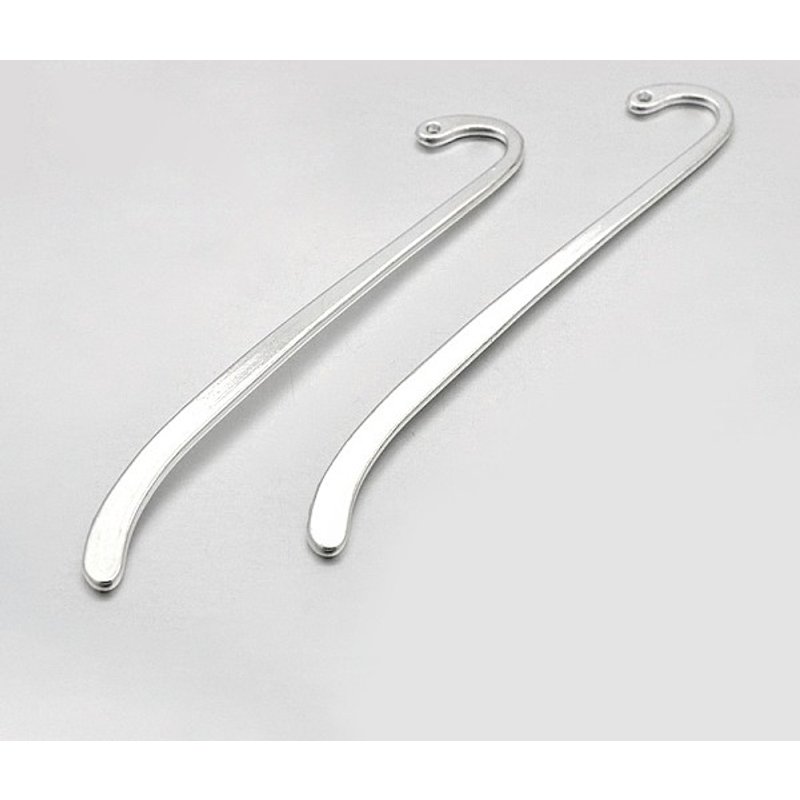 Marque-pages en alliage de style tibétain plaqué argent - 85x13.5mm