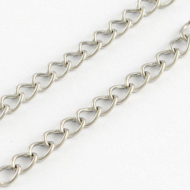 Chaînes en Acier Inoxydable 304, Soudées, 4x3x0.6mm, 328.08 Pieds — Chaînes, fils et cordons