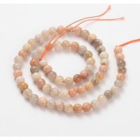 Natural Multi-Moonstone Beads Strands, Round 8mm, 52pcs/strand