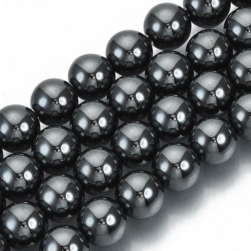 Brins de Perles en Hématite Noire Non-Magnétique, Grade A, 8mm — Perles à bijoux
