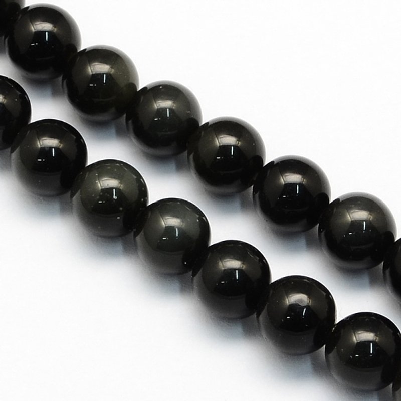 Natural Obsidian Round Beads Strands 8.5mm with 1.2mm Hole — Jewelry Beads