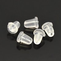 Clear Plastic Ear Nuts Earring Backs 4x6mm 9000pcs/bag — Jewelry Findings