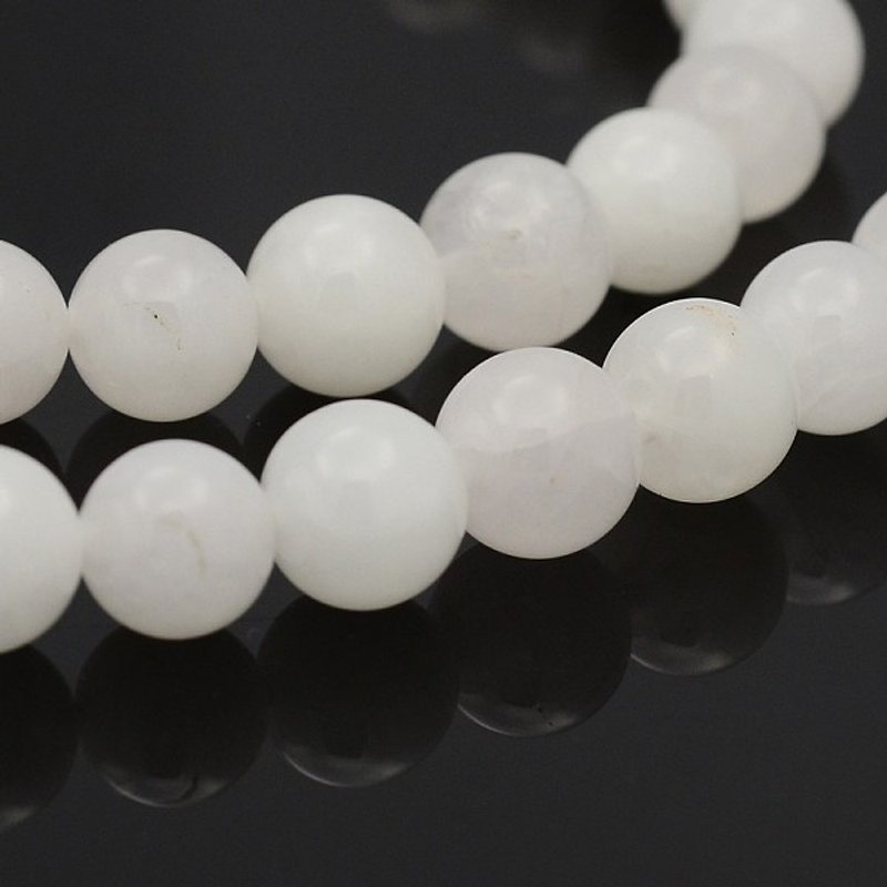 Brins de perles de jade blanc naturel, rond, 8mm, 15 pouces — Perles à bijoux