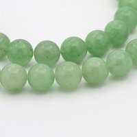 Fil de perles rond en aventurine verte naturelle, 4mm, 86pcs — Perles à bijoux