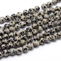Natural Dalmatian Jasper Round Bead Strands, 4mm, 15 inch — Jewelry Beads